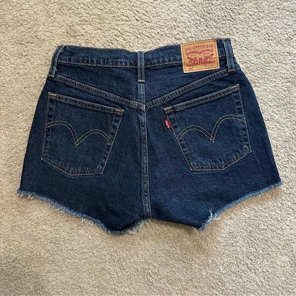 Levi’s 501 Denim Shorts Dark Wash - Picture 2 of 5